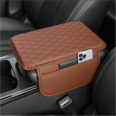 Auto Oprema Car Center Console 7D Tan Pad ,Microfiber Leather Car Bags,Universal Car Armrest Pad Cushion
