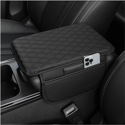 IXORACART Car Center Console Armrest Cover Pad – Fashion PU Leather, Universal Fit Car Armrest Pad Cushion