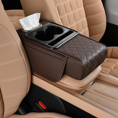 Tantra Car Armrest Cushion Organizers, 5-in-1 Center Console Cover Car Armrest Pad Cushion
