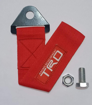 Auto MT RED TRD Tow Belt & Strap Universal Front & Rear Tow Strap/Tow Hook Towing Belt. 14 m Towing Cable(Nylon, 1500 kg Pull Capacity)