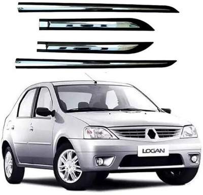 CARSHADE Half Chrome Side Beading Side Cladding Door Protector For Renault Logan Set of 4 Car Beading Roll For Door(5 m)