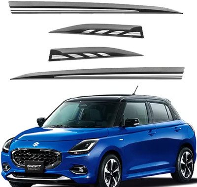 CARXTREME Plastic Car Door Guard(Black, Silver, Pack of 4, Maruti, Swift)