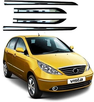 CARSHADE Half Chrome Side Beading Side Cladding Door Protector For Indica Vista Set of 4 Car Beading Roll For Door(5 m)