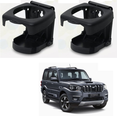 KOZDIKO BLACK DRINK HOLDER SET OF 2 PCS COMPATIBILE WITH SCORPIO CLASSIC Car Bottle Holder(Plastic)