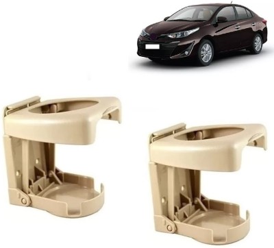 MotoshozX Door Side Glass| Cup| Can Drink Stand 2 pcs Beige for Toyota Yaris Car Bottle Holder(Plastic)