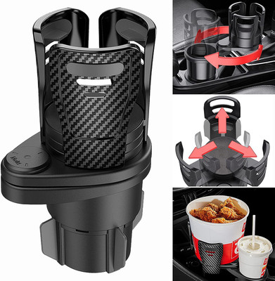 JENY Dual Car Cup Holder Expander Adapter Multi Use Vehicle Mounted Water Cup Holder Car Bottle Holder(Plastic)
