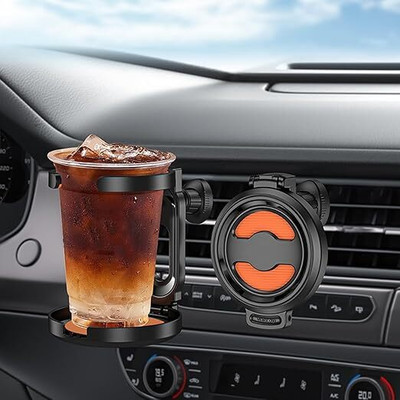 HASTHIP Car Cup Holder For Air Vent Folding Design Anti Skid EVA Universal Car Bottle Holder(Plastic)