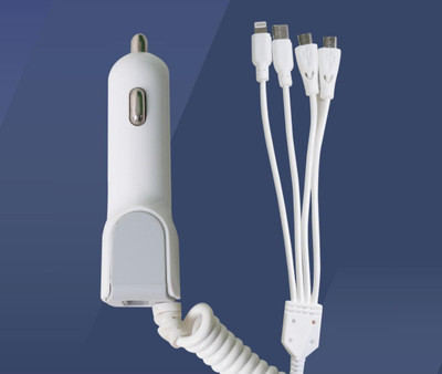 go quick 3.4 Amp Qualcomm Certified Turbo Car Charger(White)