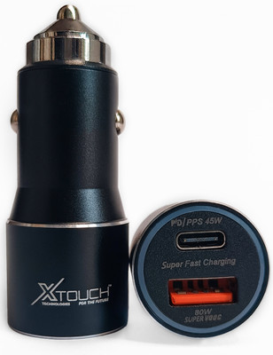 XTOUCH 125 W Qualcomm 3.0 Turbo Car Charger(Black)