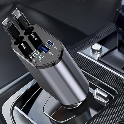 Asotai 120 Amp Turbo Car Charger(Silver, With USB Cable)