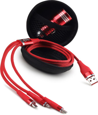 Chaebol 61.2 W Qualcomm 3.0 Turbo Car Charger(Red, With USB Cable)