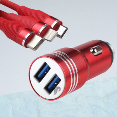 Chaebol 25.5 W Qualcomm 3.0 Turbo Car Charger(Red, With USB Cable)