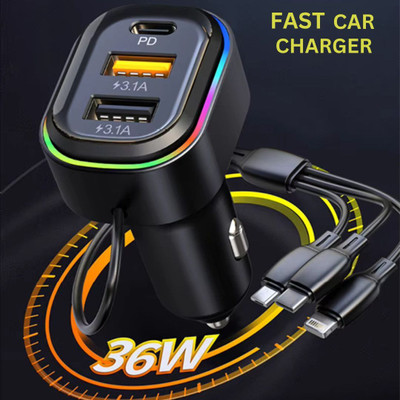Chaebol 48 W Qualcomm 3.0 Turbo Car Charger(Black, With USB Cable)