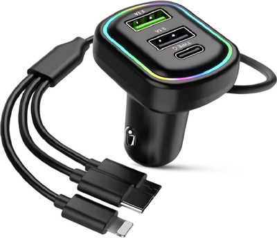 Chaebol 48 W Qualcomm 3.0 Turbo Car Charger(Black, With USB Cable)
