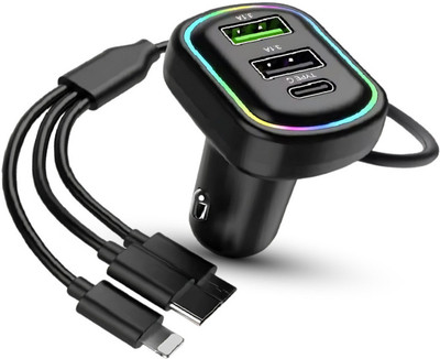 Chaebol 48 W Qualcomm 3.0 Turbo Car Charger(Black, With USB Cable)