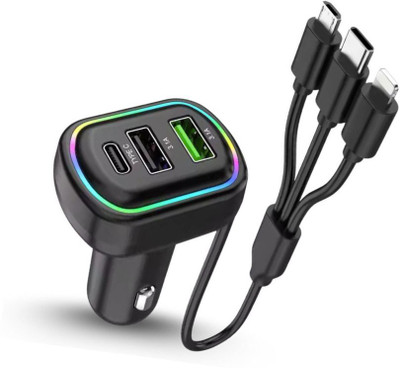 Chaebol 48 W Qualcomm 3.0 Turbo Car Charger(Black, With USB Cable)