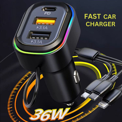 Chaebol 48 W Qualcomm 3.0 Turbo Car Charger(Black, With USB Cable)
