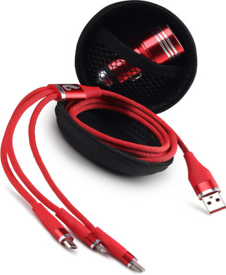 Chaebol 61.2 W Qualcomm 3.0 Turbo Car Charger(Red, With USB Cable)