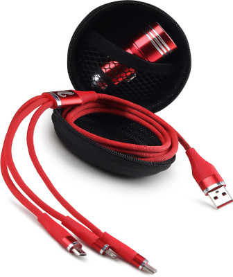 Chaebol 61.2 W Qualcomm 3.0 Turbo Car Charger(Red, Black, With USB Cable)