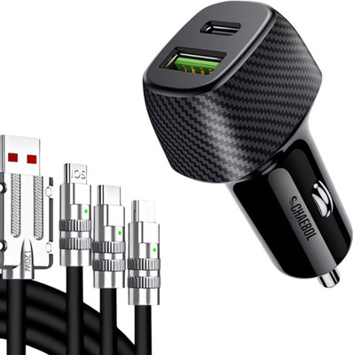 Chaebol 35 W Qualcomm 3.0 Turbo Car Charger(Black, With USB Cable)