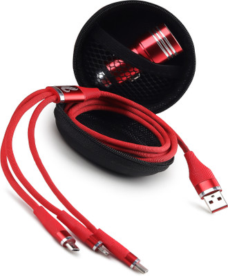 Chaebol 61.2 W Qualcomm 3.0 Turbo Car Charger(Red, With USB Cable)