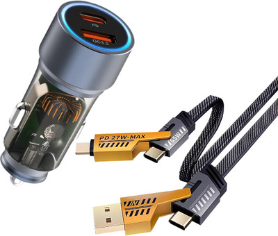Chaebol 35 W Qualcomm 3.0 Turbo Car Charger(Black, With USB Cable)