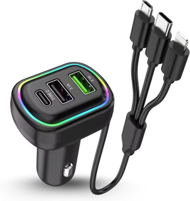 Chaebol 48 W Qualcomm 3.0 Turbo Car Charger(Black, With USB Cable)