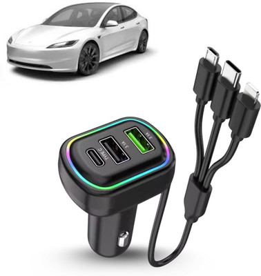 Chaebol 48 W Qualcomm 3.0 Turbo Car Charger(Black, With USB Cable)