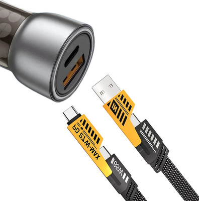 Chaebol 61.2 W Qualcomm 3.0 Turbo Car Charger(Black, With USB Cable)
