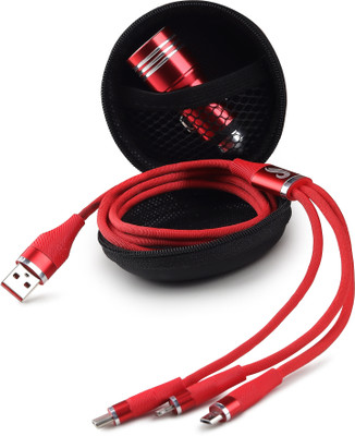 CIHROX 25.5 W Qualcomm 3.0 Turbo Car Charger(Red, With USB Cable)