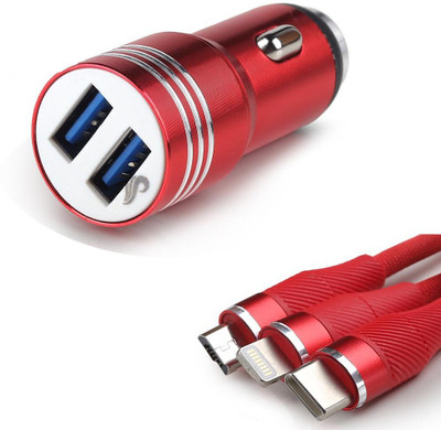 Chaebol 61.2 W Qualcomm 3.0 Turbo Car Charger(Red, With USB Cable)