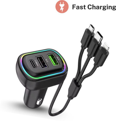 Chaebol 48 W Qualcomm 3.0 Turbo Car Charger(Black, With USB Cable)
