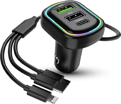 Chaebol 48 W Qualcomm 3.0 Turbo Car Charger(Black, With USB Cable)