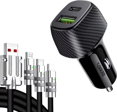 Chaebol 35 W Qualcomm 3.0 Turbo Car Charger(Black, With USB Cable)