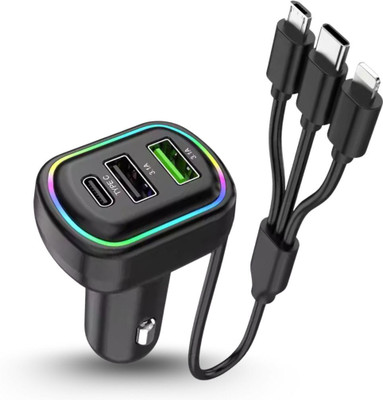Chaebol 48 W Qualcomm 3.0 Turbo Car Charger(Black, With USB Cable)
