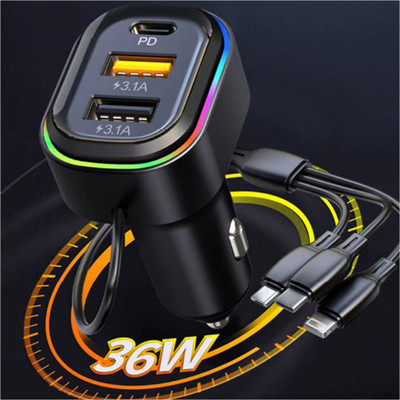 Chaebol 48 W Qualcomm 3.0 Turbo Car Charger(Black, With USB Cable)