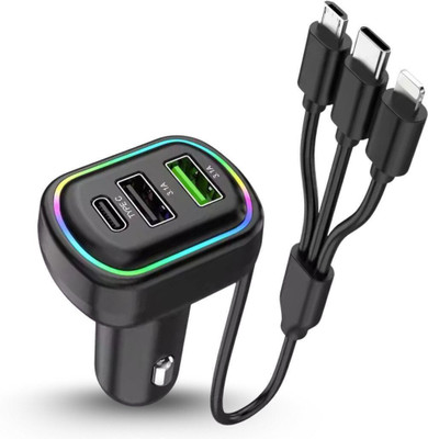 Chaebol 48 W Qualcomm 3.0 Turbo Car Charger(Black, With USB Cable)