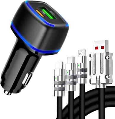 Chaebol 35 W Qualcomm 3.0 Turbo Car Charger(Black, With USB Cable)
