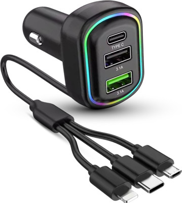 Chaebol 48 W Qualcomm 3.0 Turbo Car Charger(Black, With USB Cable)