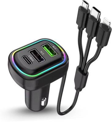 Chaebol 48 W Qualcomm 3.0 Turbo Car Charger(Black, With USB Cable)