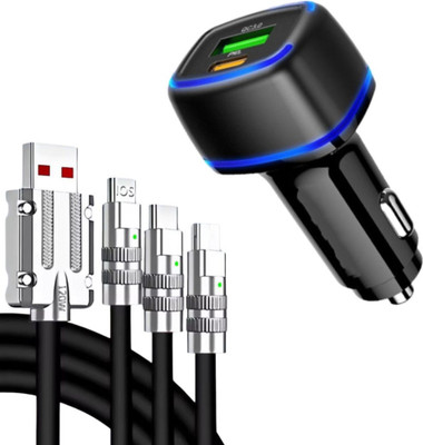 Chaebol 35 W Qualcomm 3.0 Turbo Car Charger(Black, With USB Cable)