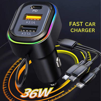 Chaebol 48 W Qualcomm 3.0 Turbo Car Charger(Black, With USB Cable)