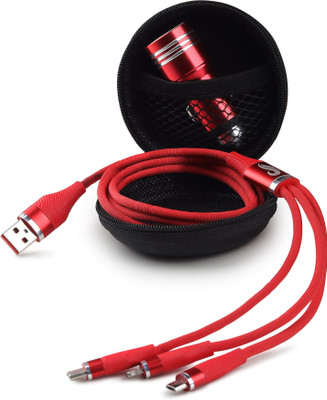 Chaebol 25.5 W Qualcomm 3.0 Turbo Car Charger(Red, With USB Cable)