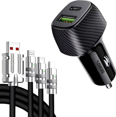 Chaebol 35 W Qualcomm 3.0 Turbo Car Charger(Black, With USB Cable)