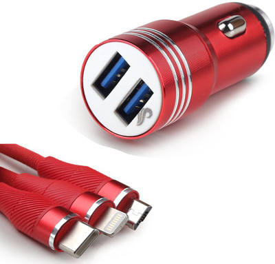 CIHROX 61.2 W Qualcomm 3.0 Turbo Car Charger(Red, With USB Cable)