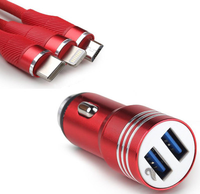 CIHROX 61.2 W Qualcomm 3.0 Turbo Car Charger(Red, With USB Cable)
