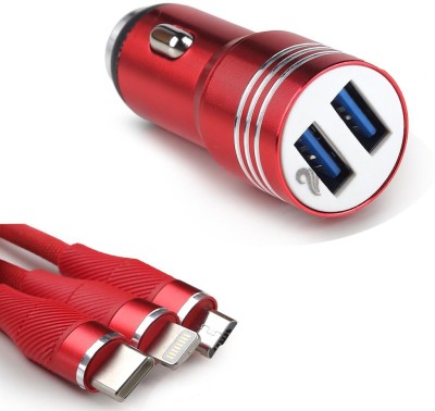 Chaebol 25.5 W Qualcomm 3.0 Turbo Car Charger(Red, With USB Cable)