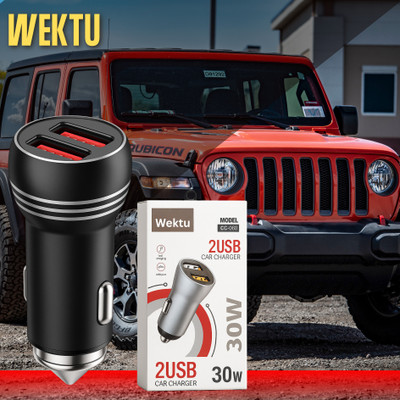 WEKTU 4.8 Amp Turbo Car Charger(Black)