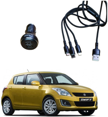 FORSONS 4.8 Amp Qualcomm 3.0 Turbo Car Charger(Black, With USB Cable)