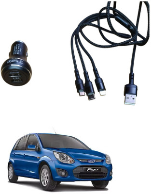 FORSONS 4.8 Amp Qualcomm 3.0 Turbo Car Charger(Black, With USB Cable)